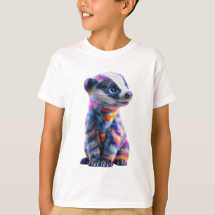 Rainbow Psychedelic Badger 🎨 Kids T-Shirt