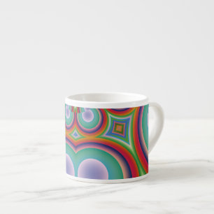 Rainbow Psychedelic Optical Abstract Art Espresso Cup