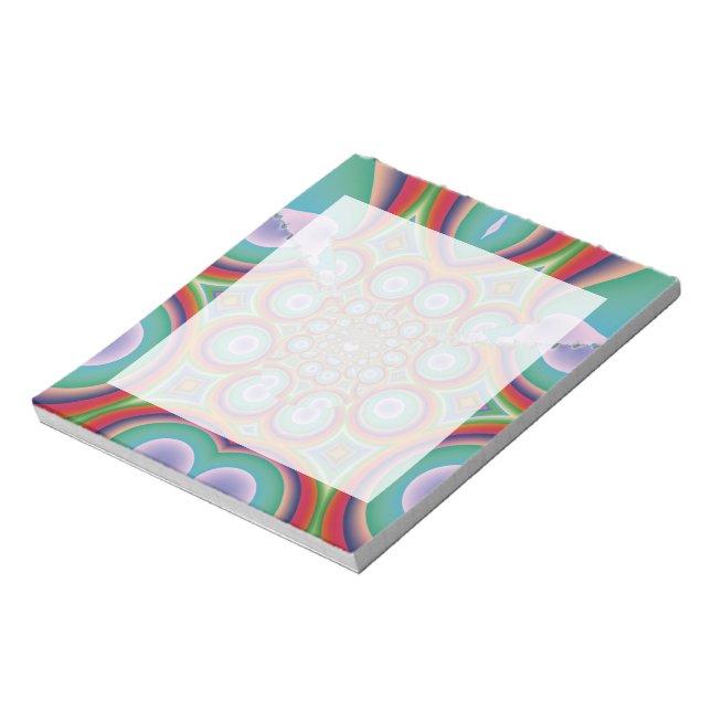 Rainbow Psychedelic Optical Abstract Art Notepad (Rotated)