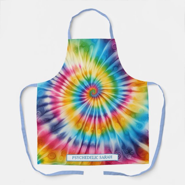 Rainbow Psychedelic Tie-Dye Apron (Front)