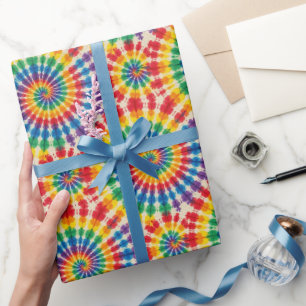 Rainbow Psychedelic Tie Dye Wrapping Paper