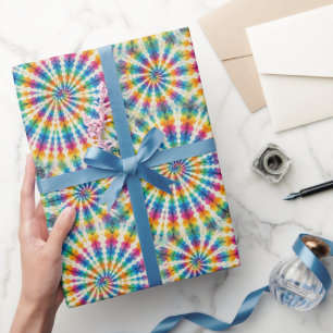 Rainbow Psychedelic Tie Dye Wrapping Paper