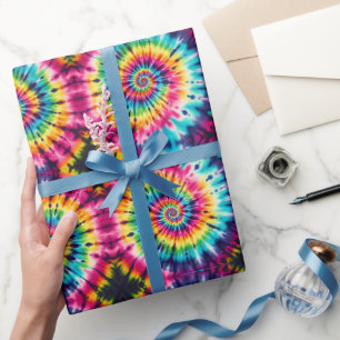 Rainbow Psychedelic Tie Dye Wrapping Paper