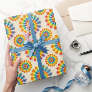 Rainbow Psychedelic Tie Dye Wrapping Paper