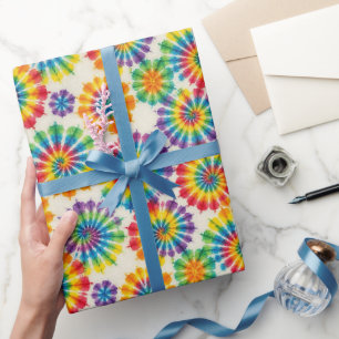 Rainbow Psychedelic Tie Dye Wrapping Paper
