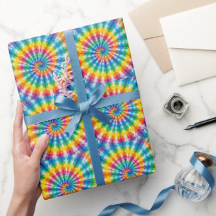Rainbow Psychedelic Tie Dye Wrapping Paper