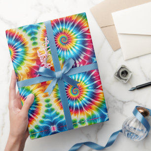 Rainbow Psychedelic Tie Dye Wrapping Paper