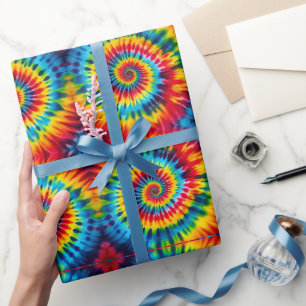 Rainbow Psychedelic Tie Dye Wrapping Paper