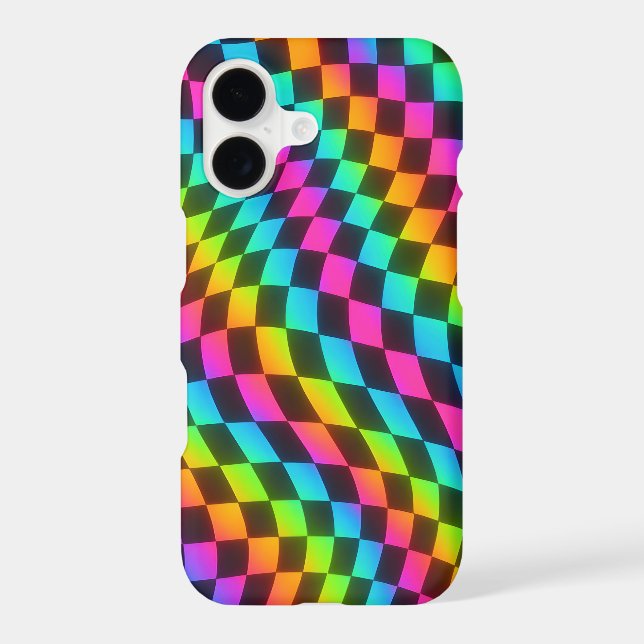 Rainbow Psychedelic Wavy Chequered Case (Back)