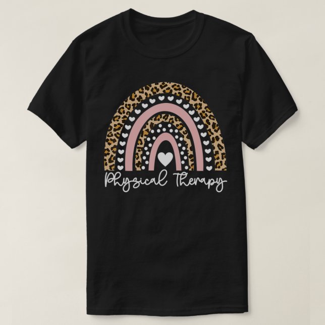 Rainbow PT PTA Therapy Physical Therapist  Physica T-Shirt (Design Front)
