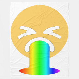 rainbow puke emoji blanket