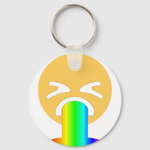rainbow puke emoji key ring