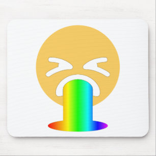 rainbow puke emoji mouse mat