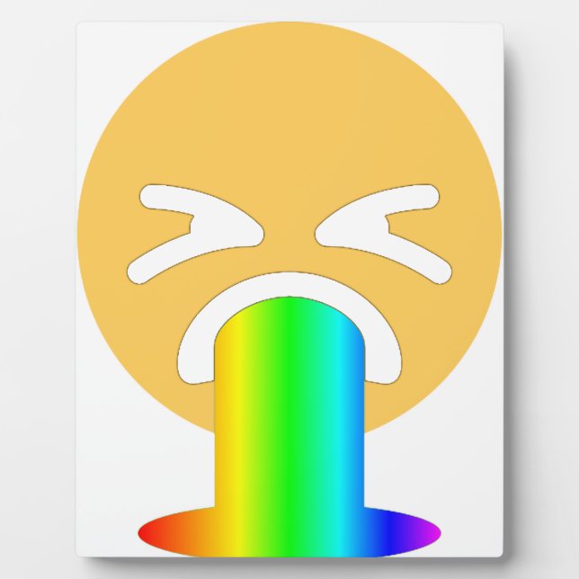 rainbow puke emoji plaque (Front)