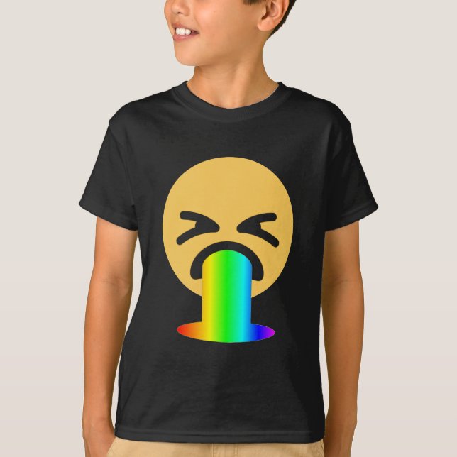 rainbow puke emoji T-Shirt (Front)