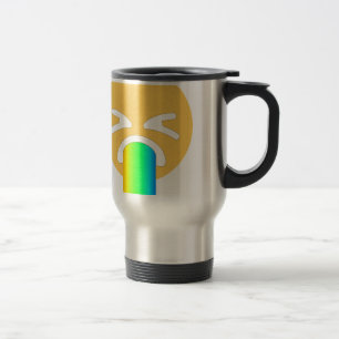 rainbow puke emoji travel mug