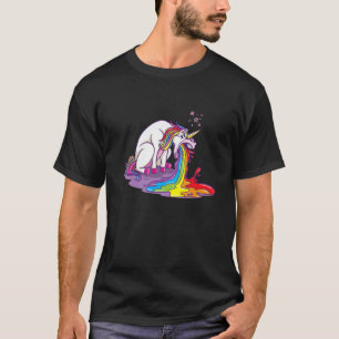 Rainbow Puke Vomit , Magical Unicorn Puking Rainbo T-Shirt