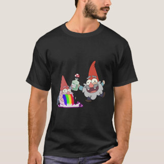 Rainbow Puking Party Gnome Gravity Inspired Big Di T-Shirt