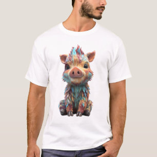 Rainbow Punk Baby Wild Boar Men T-Shirt