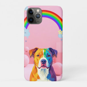 Rainbow Pup – Whimsical Dog Portrait with Pastel S iPhone 11 Pro Case