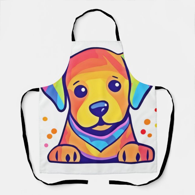 Rainbow Puppy Love Apron (Front)
