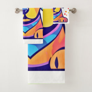 Rainbow Puppy Love Bath Towel Set