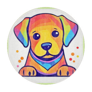Rainbow Puppy Love Cutting Board