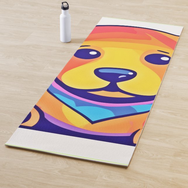 Rainbow Puppy Love Yoga Mat (In Situ)