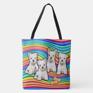 Rainbow pups large Tote Bag. Bag