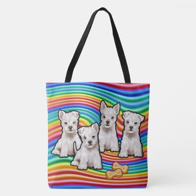 Rainbow pups large Tote Bag. Bag (Front)