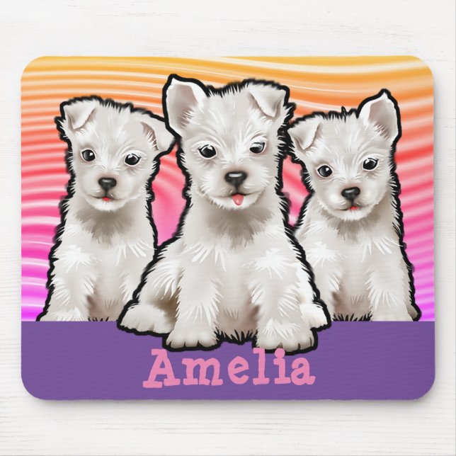 Rainbow pups Mouse Mat (Front)