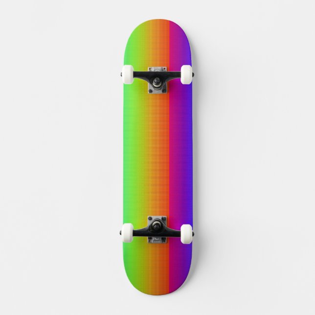 Rainbow Purple Red Orange Yellow Green Blue Art Skateboard (Front)