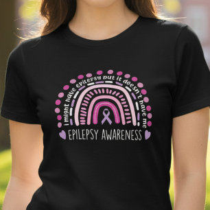 Rainbow Purple Ribbon Epilepsy Support Tri-Blend Shirt