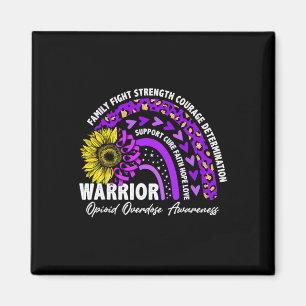 Rainbow Purple Ribbon Opioid Overdose Awareness Magnet
