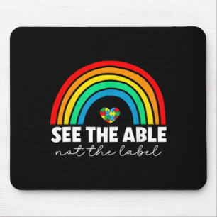 Rainbow Puzzle Heart See The Able Not The Label Mouse Mat
