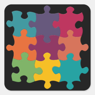 rainbow puzzle pieces stickers