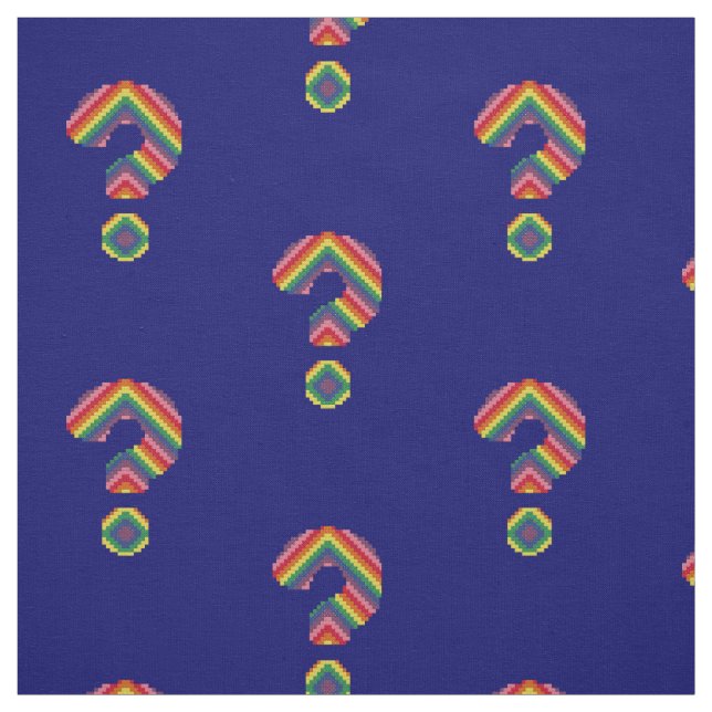 Rainbow Question Mark Fabric (Swatch)