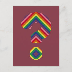 Rainbow Question Mark Postcard