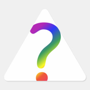 Rainbow question mark triangle sticker