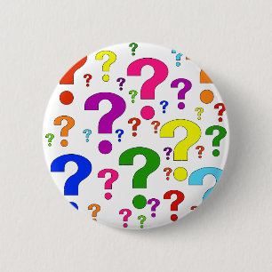 Rainbow Question Marks 6 Cm Round Badge