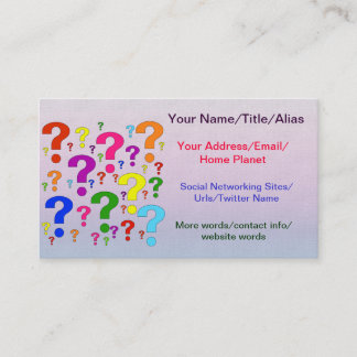 Rainbow Question Marks Business Card