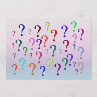 Rainbow Question Marks Invitation