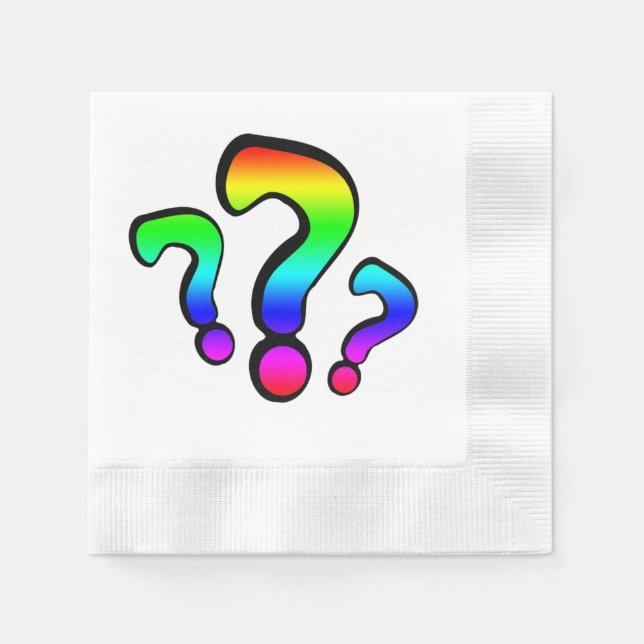 Rainbow Question Marks Napkin (Front)