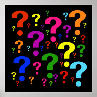 Rainbow Question Marks Poster