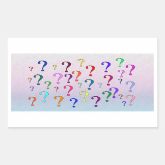Rainbow Question Marks Rectangular Sticker