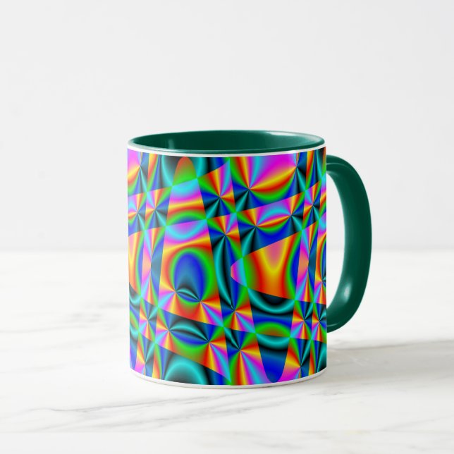 Rainbow quilt mug (Front Right)