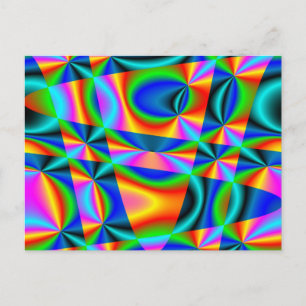 Rainbow quilt ~ Postcard