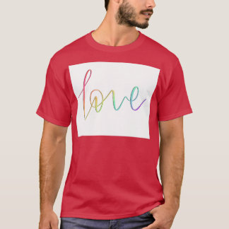 Rainbow quotLovequot Calligraphy T-Shirt