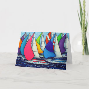 Rainbow Racing Regatta Card by Lisa Lorenz