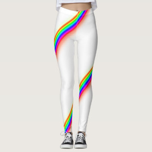 Rainbow racing stripe style leggings
